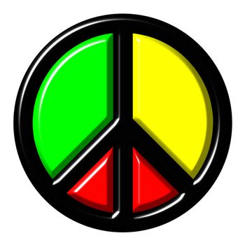 Colorful peace symbol isolated in white