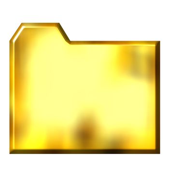 3d golden folder isolated in white
