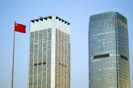 Skyscrapers in China, modern architecture in Shenzhen - business city in Guangdong province.