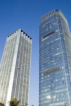 Skyscrapers in China, modern architecture in Shenzhen - business city in Guangdong province.