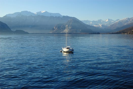 Boat on Maggiore Lake (Italy)