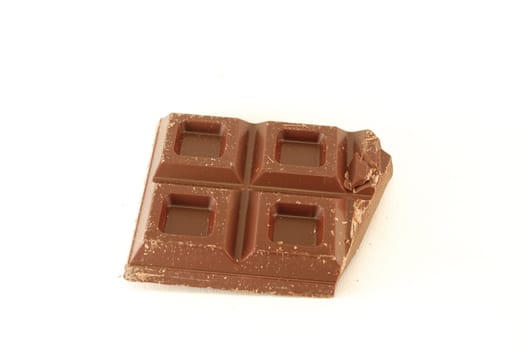 Chocolate in bars over a white background.