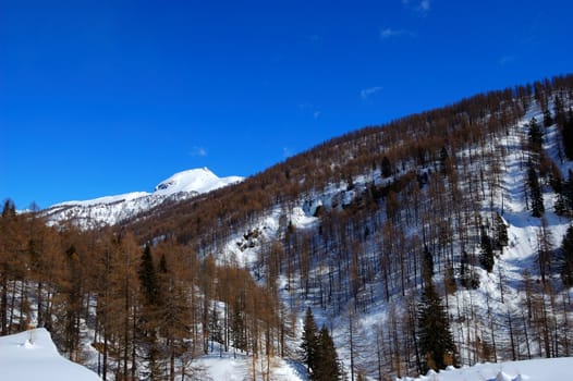 Snowy mountain landscape