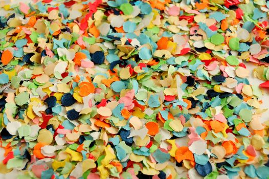 Texture of round paper colorful confetti 