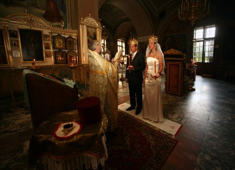 Before the wedding ceremony - inside church