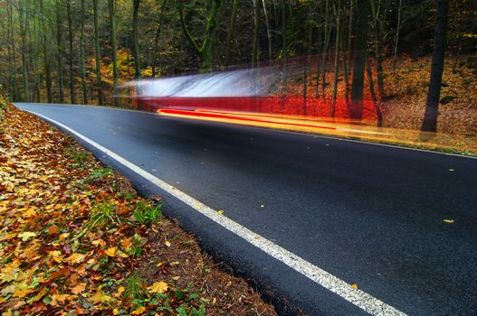  A trace from the red car.