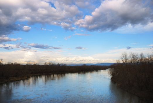 View on a Veliak Morava river in Serbia.