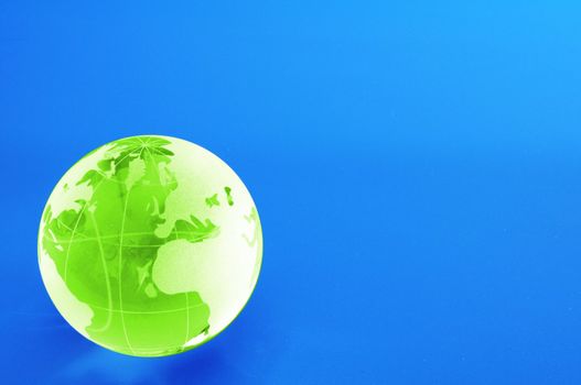globe and blue copyspace showing showing business or eco concept