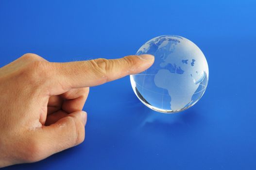 globe and blue copyspace showing showing business or eco concept