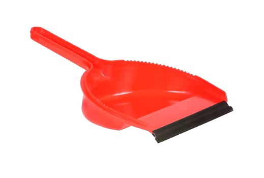 red dustpan isolated on white background