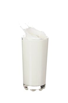 glass with milk isolated on white background