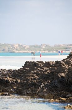 rocks on the beach of Stintino in Sardinia