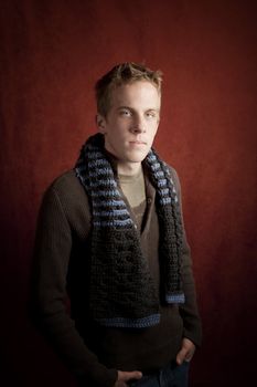 Portrait of a handsome young blonde man