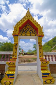 Thai temple door in Thailand
