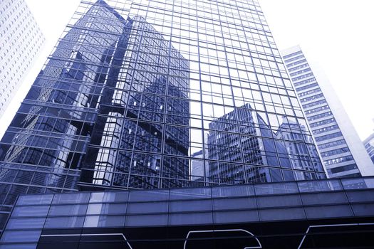 glass wall of office building