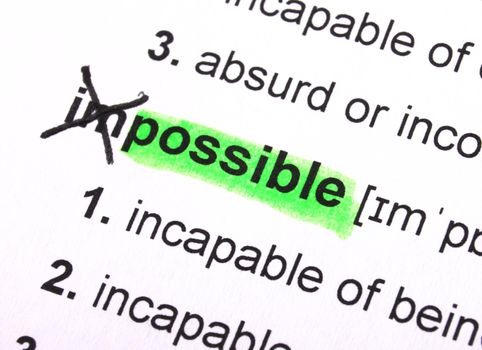possible concept with word impossible in dictionary