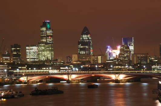 London City skyline at night