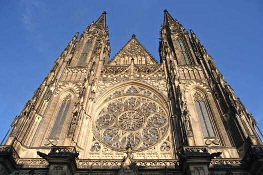 Facade of St.Vitus Cathedral on Prague Castle