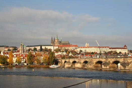 Charles Bridge, Castle and Cathedral in Prague, Czech Republic