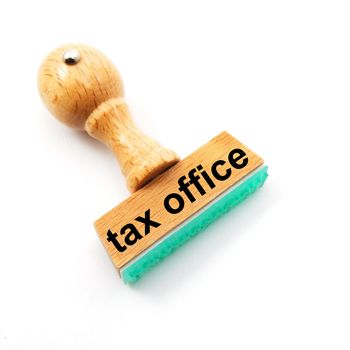 pay your taxes concept with stamp in office and copyspace