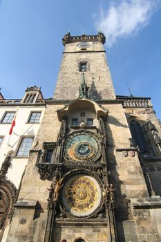 Famous Town Hall clock tower in Prague