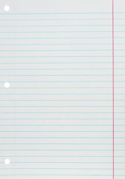 Blank white paper sheet with blue lines