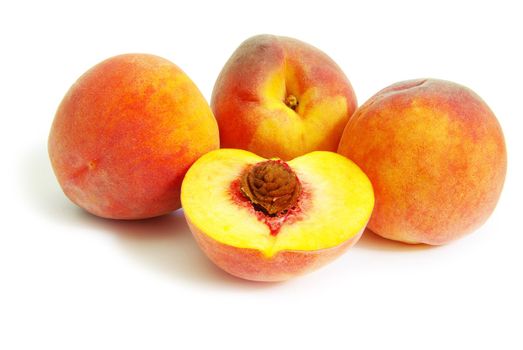 peach  on a white background