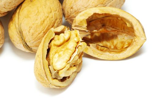 fresh walnuts isolated on a white background