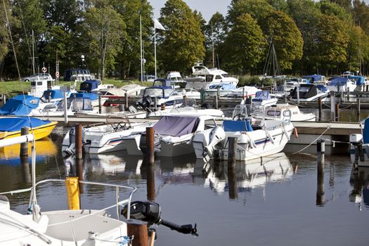 Yachts and Pleasure Boats in Harbor