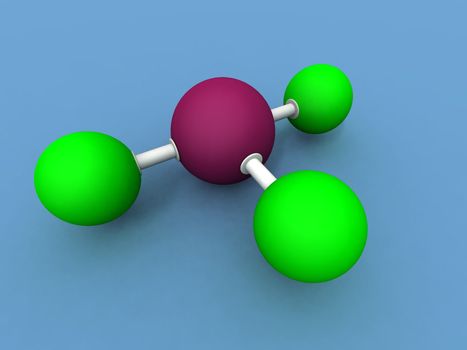 a 3d render of a bromine fluoride