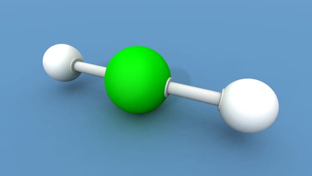 a 3d render of a beryllium hydride molecule