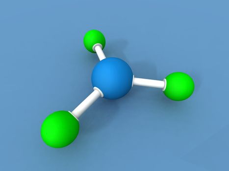 a 3d render of a boron trifluoride