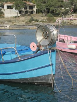 fisher boats in a Provence little harbor