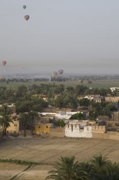 Balloon ride over The Nile Valley and The Valley Of The Kings at Luxor, Egypt