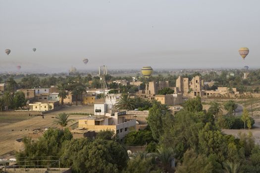 Balloon ride over The Nile Valley and The Valley Of The Kings at Luxor, Egypt