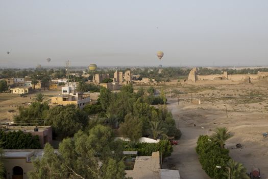 Balloon ride over The Nile Valley and The Valley Of The Kings at Luxor, Egypt