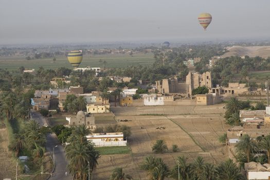 Balloon ride over The Nile Valley and The Valley Of The Kings at Luxor, Egypt