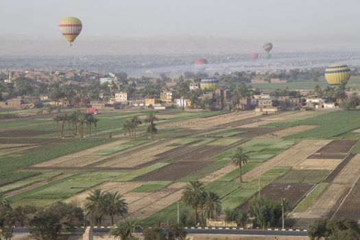 Balloon ride over The Nile Valley and The Valley Of The Kings at Luxor, Egypt