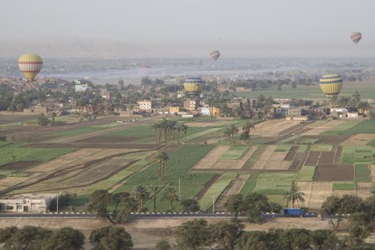 Balloon ride over The Nile Valley and The Valley Of The Kings at Luxor, Egypt