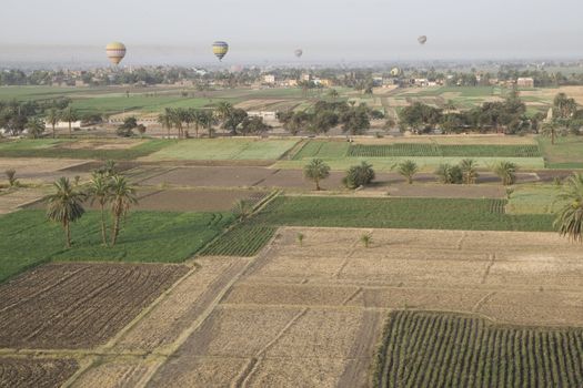 Balloon ride over The Nile Valley and The Valley Of The Kings at Luxor, Egypt