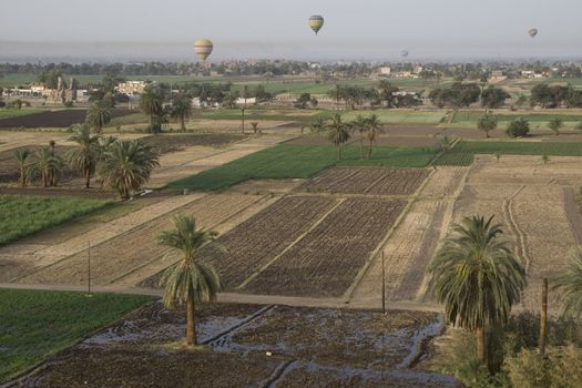 Balloon ride over The Nile Valley and The Valley Of The Kings at Luxor, Egypt