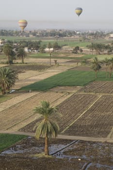 Balloon ride over The Nile Valley and The Valley Of The Kings at Luxor, Egypt