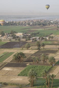 Balloon ride over The Nile Valley and The Valley Of The Kings at Luxor, Egypt