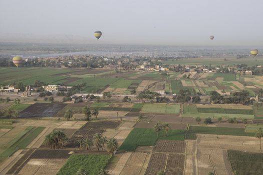 Balloon ride over The Nile Valley and The Valley Of The Kings at Luxor, Egypt