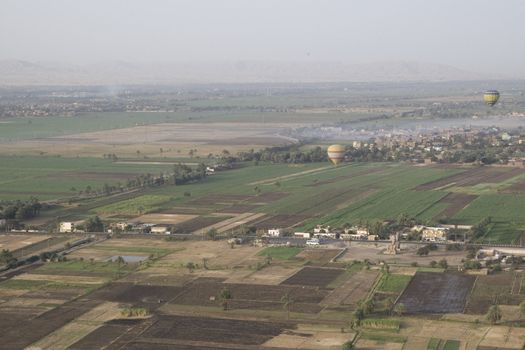 Balloon ride over The Nile Valley and The Valley Of The Kings at Luxor, Egypt