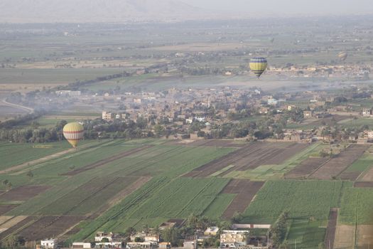 Balloon ride over The Nile Valley and The Valley Of The Kings at Luxor, Egypt