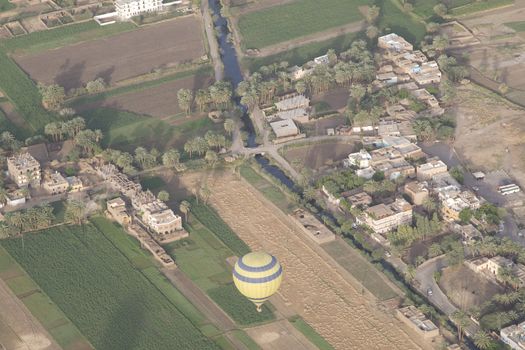 Balloon ride over The Nile Valley and The Valley Of The Kings at Luxor, Egypt