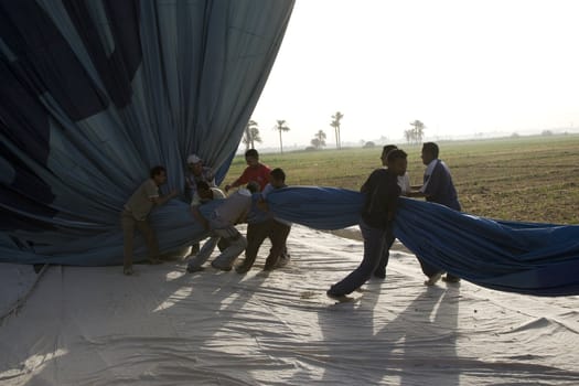 Balloon ride over The Nile Valley and The Valley Of The Kings at Luxor, Egypt