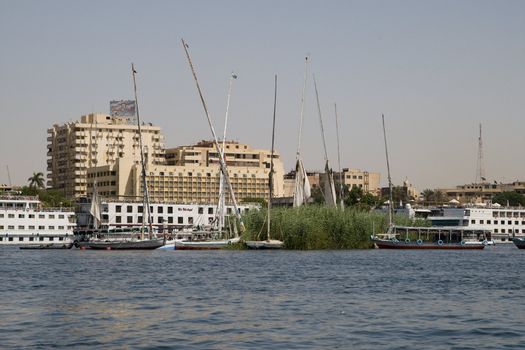 We take a closer look at life on Nile River on MAY 27, 2008, while having a felucca sailboat ride from Aswan to Elephantine Island and to a nubian village.