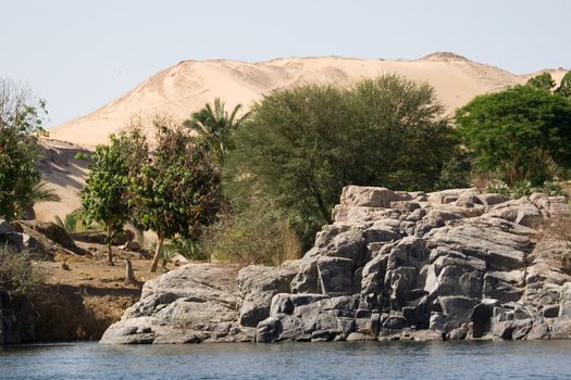 We take a closer look at life on Nile River on MAY 27, 2008, while having a felucca sailboat ride from Aswan to Elephantine Island and to a nubian village.